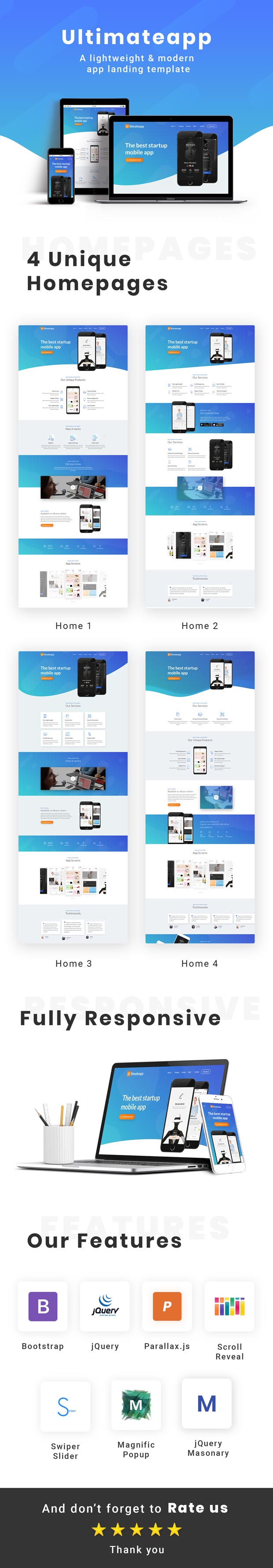 ULTIMATEAPP – A Lightweight & Modern App Landing Template