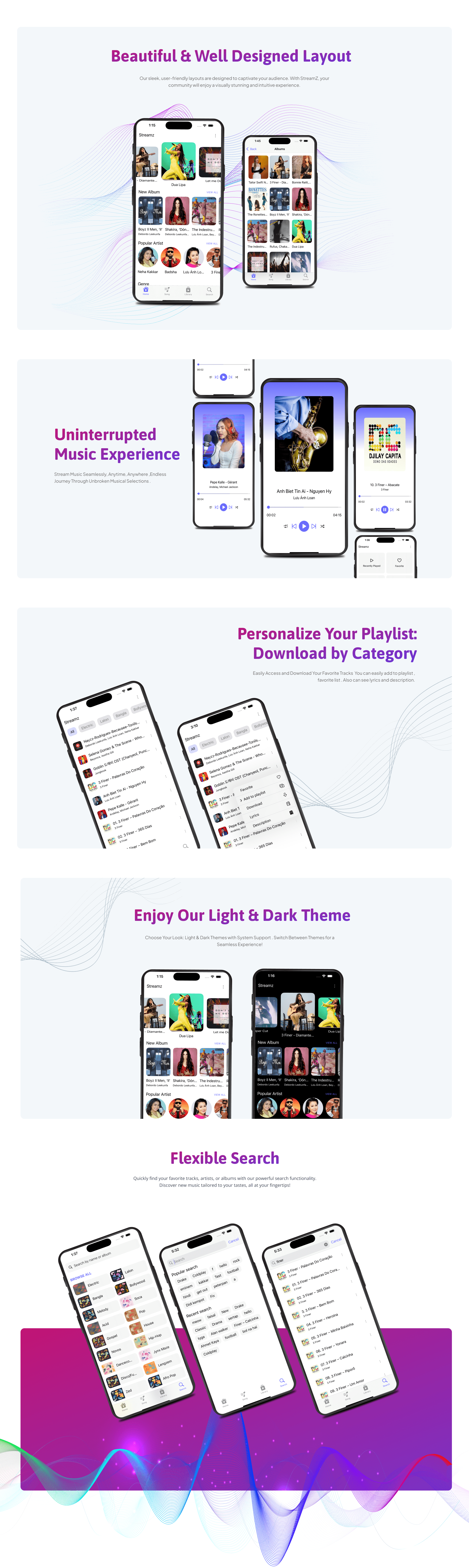 Streamz - A music streaming iOS app with admin panel