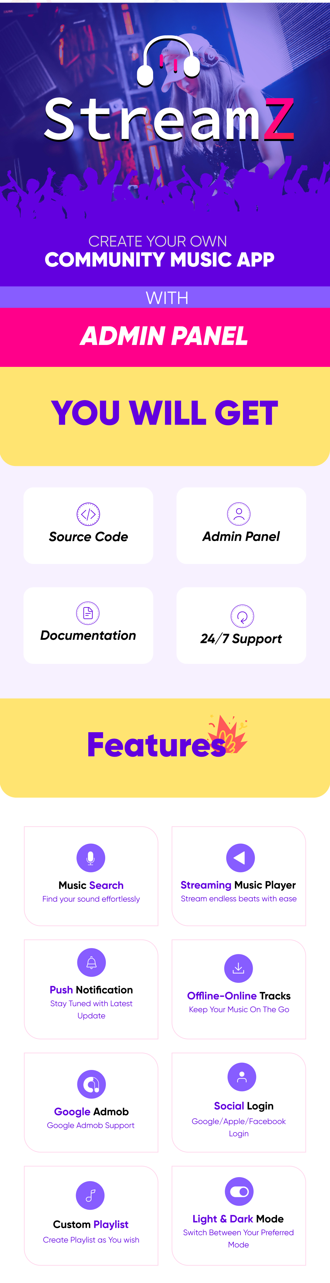 Streamz Multi-Platform: Create Music Apps for Android, and iOS - All-in-One Flutter Solution with Ad - 5