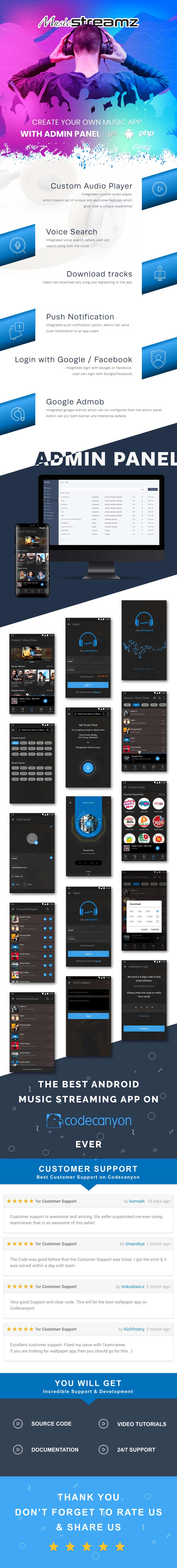 Streamz - A music streaming android app with admin panel - 7